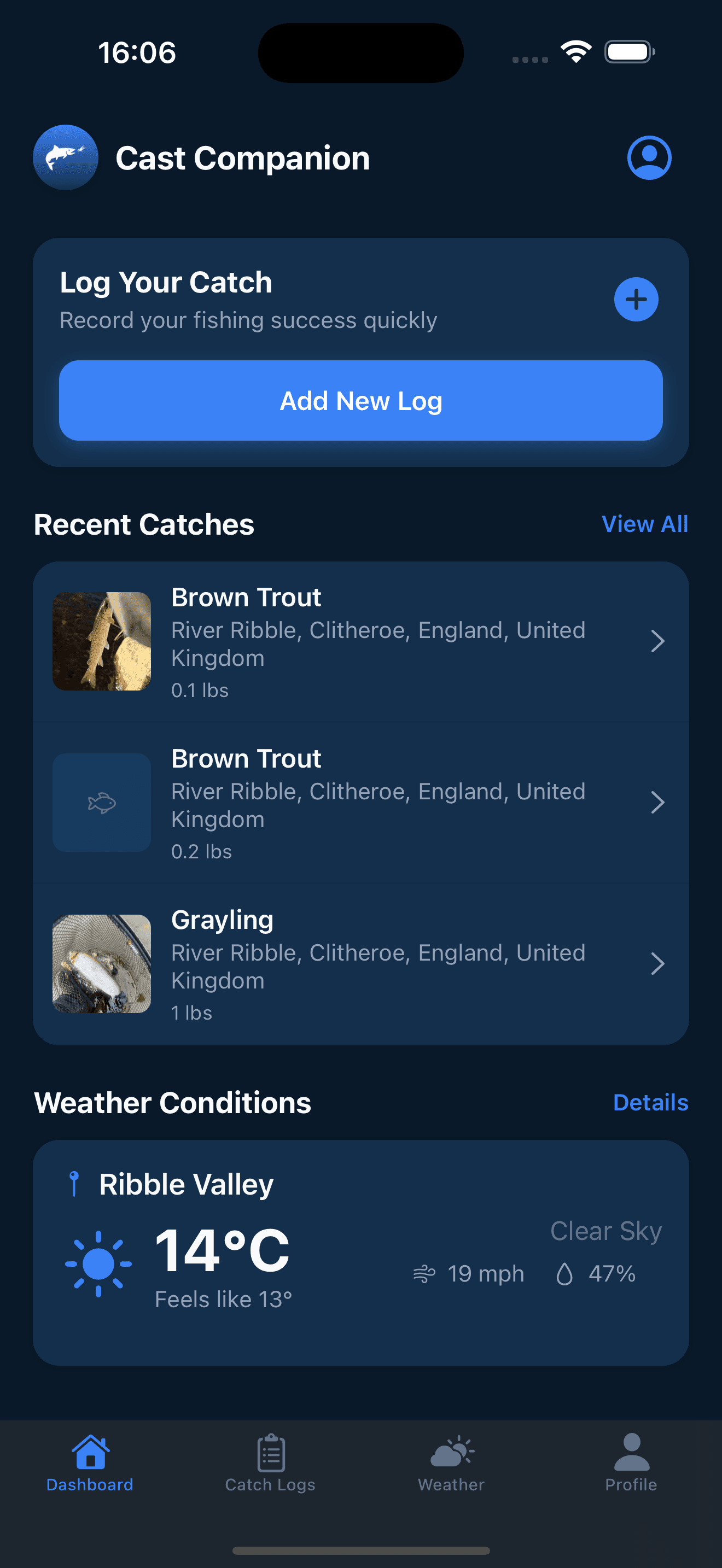 Cast Companion App Home Screen